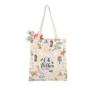 AKTAP Pooh Bear Tote Bag Oh Bother Est 1926 Inspired Tote Pooh Piglet Tigger Rabbit Eeyore Merch Gift Friendship Shoulder Bag (Oh Bother tote)
