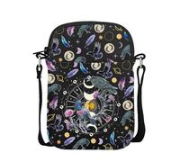 AKTAP Ravens And Thistles Crossbody Bag Raven Moon Gifts Crow Shoulder Bag Dark Academia Gifts for Witches (CB, Raven Moon Mini CB-HT)