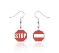 AKTAP Red Stop Sign Gift Crossing Guard Earrings School Guard Jewelry School Crossing Guard Gift for Her, Stainless Steel, No Gemstone
