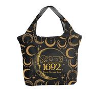 AKTAP S-lem Witch Trials Gifts Sal-m 1692 They Missed One Foldable Reusable Grocery Bag Moon Phase Witchy Shopping Bag (TB, S-lem Witch F TB-HT)