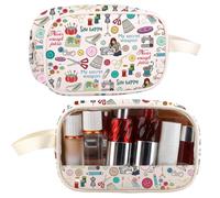 AKTAP Sewing Clear Makeup Bag Crafter Gifts for Craft Lovers Organizer Bag with Zipper and Handle Sewing Merch Gifts for Sewer (CMB, Sew CMB-HT)