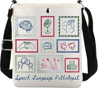 AKTAP Speech Language Pathologist Crossbody Bag SLP Stamp Bag Gift for Speech Therapist SLPA Messenger Bag SLP Gift Speech Therapy Shoulder Bag (CB, SLP Stamp CB-PY2)
