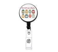 AKTAP Speech Therapy is My Jam Badge Reel Speech Language Pathologist Gift SLP Badge Holder Retractable SLP Therapists Name ID Tag (Speech Therapy Jam Badge-PY2)
