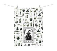 AKTAP Witch Tarot Card Towel Witchy Kitchen Decor Witch Themed Gifts Wiccan Hand Towels for Witch Lover Housewarming Gifts (TOWEL, The Witch Towel-HT)