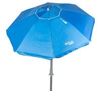 AKTIVE 62274, Beach Umbrella Anti-Wind Folding and Tilting Blue Ø220 cm with UV 50 Protection, Beach Windscreen, Large Parasol Parasol Beach Parasol