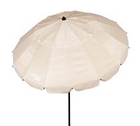 AKTIVE Beach Max Air Cream Beach Umbrella, Ø220 cm, Tilting, UV 50 Protection, Large Parasol, Octagonal, Fiberglass Rods, Polyester Canopy, Rotational Tilt, Includes Carry Bag