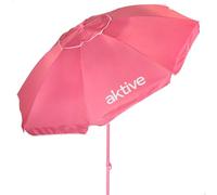 AKTIVE BEACH Tilt Beach Umbrella D220cm, Pink, UV50 Protection, 8 Ribs, Oxford Material, Vented, Outdoor (62484)
