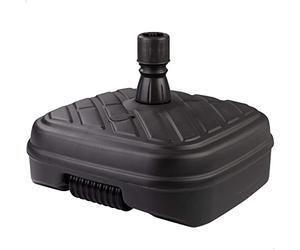 AKTIVE Black Rectangular Outdoor Patio Umbrella Base, Water Resistant and Sun Rays Sun Shade Base with Water or Sand Tank and Wheel for Easy Transportation (61133)