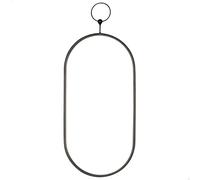 AKTIVE MAX Home Oval Wall Mirror 25 x 50 cm, Black Metal Clip, Metal Frame, Glass, Decorative Mirror, Easy Fixing (Screws Not Included), Ideal for Bathrooms, Bedrooms (18448)