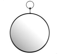 AKTIVE MAX Home Round Wall Mirror D35, Black Metal Clip, Metal Frame, Glass, Decorative Mirror, Easy Fixing (Screws Not Included), Ideal for Bathrooms, Bedrooms (18450)