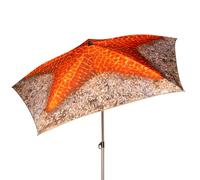 AKTIVE Starfish Beach Umbrella, 200 cm, Photorealistic, Steel Pole, Tilt and Adjustable Height, Polyester Fabric, UV40 Protection, Large Parasols, Carry Case with Handle