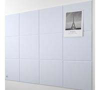 AKTOP White Cork Bulletin Board 47"x35", 12 Pack Removable Felt Cork Board Tiles for Wall, Large 48 x 36 Bulletin Board Notice Pin Board for Office, School & Home, 48 Safe Adhesive Tabs, 20 Push Pins