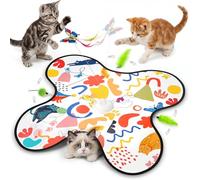 Aktor Interactive Cat Toy for Indoor Cats - Rechargeable Automatic Hide & Seek with Fluttering Butterfly, Moving Feather Wands & Realistic Prey Sounds | Motion Activated Exercise Toy for Bored Cats