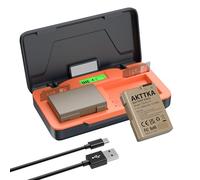 AKTTKA EN-EL14 Battery for Nikon Camera | Pack 2X 1680mAh 7.4V with Foldable Charger 20W + USB-C Cable | Compatible with D3100/D3200/D5100