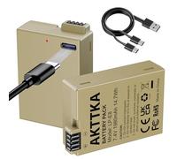 AKTTKA LP-E8 Replacement Battery 1980mAh (3-Pack) with 2-in-1 USB-C Charging Cable for Canon EOS Rebel T2i, T3i, T4i, T5i, 550D, 600D, 650D, 700D, Kiss X4, X5, X6, LC-E8E Digital Camera (Black)