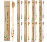 Akulgaci 100 Packs of Bamboo toothbrushes, Disposable toothbrushes in Bulk Individually Packaged, Soft bristles, toiletries for Hotel Guests, toothbrushes for Camping Trips