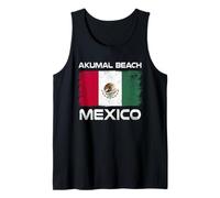 Akumal Beach Mexico Flag Design Akumal Mexican Flag Tank Top