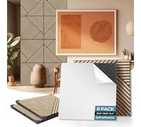 AKUMAX Self-Adhesive Acoustic Wall Panelling - Soundproofing & Sound Absorbing Panels for Walls and Ceilings, Suitable for Living Room, TV Wall 3D Decoration 2.88㎡ (Classic Oak)