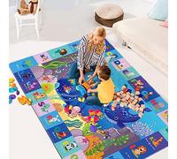 AKUNRUG Baby Play Mat for Floor, Kids Rug Playmat Baby Crawling Mat Educational Tummy Time Mat Soft ABC Play Carpet for Toddlers Infants Kids Rug for Playroom Classroom (150X100 CM, Style 3)