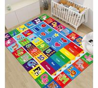 AKUNRUG Baby Play Mat, Super Soft Playmat Baby Crawling Mat Foldable Non-Slip Baby Floor Mat for Toddlers, Thick Educational Play Floor Mat with Alphabets and Animals (B, 150 x 100cm)