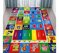 AKUNRUG Baby Play Mat, Super Soft Playmat Baby Crawling Mat Foldable Non-Slip Floor Mat for Toddlers, Thick Educational Baby Play Floor Mat with Alphabets and Animals (B, 200 x 150cm)