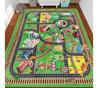 AKUNRUG Kids Rug Play Mat for Toy Cars, City Life 3D Road Traffic 200×150 CM for Playroom Kid Car Road Rug City Map Play Mat Non-Slip Washable Car Rug for Toddlers Boy Room Family Tummy Time Playtime