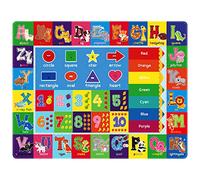 AKUNRUG Play Mat, Super Soft Foldable Non-Slip Floor Mat for Baby and Toddlers, Thick Educational Crawling Mat With Alphabets and Animals (B, 150 x 100cm)