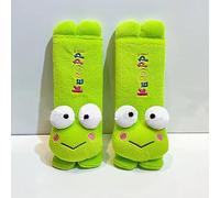 Akutoer Kawaii Car Seat Belt Strap Cover, Cute 2 Pieces Set Anime Seat Strap Neck Protector Car Decorations for Women (Frog)