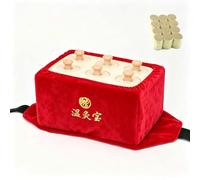 Akway Six-Hole Moxibustion Box, Portable Smokeless Moxa Stick Holder with Adjustable Strap, Wooden Moxa Burner for Waist, Abdomen, Neck, Joints, Home Use Heat Therapy Tool (Moxa Sticks Not Included)