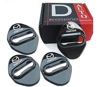 AKXBEFU 4Pcs Stainless Steel Car Door Lock Cover for Mazda 3 6 Miata Mx-5 Cx-3 Cx-5 Cx-9, Car Door Lock Latches Cover Protector Caps, Anti-Corrosion Protective Decoration Cover, Black