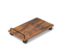 Akxomel PC Stand for Floor, 14.2''D x 9.4''W Mobile Computer Tower Stand with 4 Rolling Caster Wheels, Under Desk CPU Holder, Industrial Computer Cart for Carpet, for Office, Rustic Brown