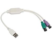 AKYGA AK-AD-15 USB A Male to 2x PS/2 Female Y Mouse Adapter with Cable 25 cm
