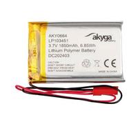 Akyga AKY0664 Battery Pack x Rechargeable LiPo 3.7V 1850mAh