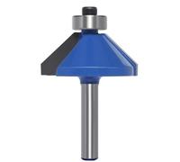Akylin Chamfer Router Bit 1/4 Inch Shank, 1-3/8" Cut Dia, 45-Degree Groove, Carbide Edge Forming Bevel Router Bit, Chamfer Bit Miter Angle Milling Cutter, Perfect for Angled Edges