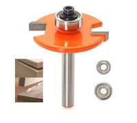 AKYLIN Folding Cutter 8 mm Shank, Disc Cutter with 2 Interchangeable Bearings, Joint Slot, Biscuit Cutter, Docking Tool for Wooden Biscuits