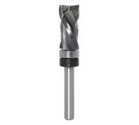AKYLIN Spiral Flush Cutter 6 mm Shank, Up & Down Compression Cut Spiral Cutter for Router, 12.7 mm Cutting Diameter, 25.4 mm Cutting Length, Spiral Grooved Bottom Double Ball Bearing Wood Cutter