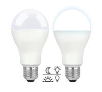 Akynite 12W Dusk to Dawn LED Light Bulbs E27 Cool White 6000K, 1200LM, Auto On Off, Porch Light Bulb with E27 Edison Screw, Dusk Dawn Light Sensor Bulbs for Outdoor, Security Lighting, 2pcs
