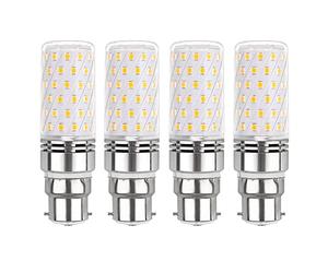 Akynite B22 LED Corn Light Bulb 12W Warm White 3000K, 1450LM, 360° Beam Angle - LED Bayonet Cap Equivalent 100W, Not Dimmable, AC 230V, Pack of 4