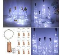 Akynite Bottle Cork Lights Cool White, 20 LEDs 2M String Fairy Lights, LED Gin Wine Bottle Lights for Dinner Party, Decoration Light for Wedding, Garden Table, Bedroom, Gift for Xmas, Pack of 10