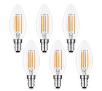 Akynite C35 E14 LED Candle Bulbs 4W Warm White 2700K, 400LM, Equivalent E14 40W, AC 220V, C35 SES Small Screw Candle Light Bulb for Chandelier, not dimmable, 6pcs