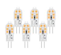 Akynite Capsule G4 LED 2W 12V Light Bulbs Warm White 3000K 200LM, not dimmable, Bi Pin G4 10W 20W Halogen Bulbs Equivalent, AC DC 12V Bipin LED Bulbs for Under Cabinet Chandelier, 6pcs