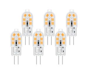 Akynite Capsule G4 LED 2W 12V Light Bulbs Warm White 3000K 200LM, not dimmable, Bi Pin G4 10W 20W Halogen Bulbs Equivalent, AC DC 12V Bipin LED Bulbs for Under Cabinet Chandelier, 6pcs