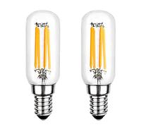 Akynite E14 LED Cooker Hood Light Bulb - Warm White 2700K 400LM, T25 4W Replacement for E14 40W 28W, AC 230V, Small Screw Extractor Fan Bulbs, SES Cooker LED Filament Bulbs, not dimmable, Pack of 2