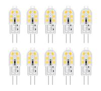Akynite G4 12V LED Light Bulbs 2W Cool White 6000K, 12mm Width, Replacement for Halogen Bulb G4 10W-20W, 200LM, AC DC 12V Bi Pin Capsule LED for Cooker Hood/Chandelier, Not Dimmable, 10-Pack