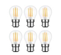 Akynite G45 B22 LED Bulb 4W Cool White 6000K, 400LM, B22 40W Equivalent, AC 220V, Golf Ball BC Bayonet Cap LED Light Bulb, P45 BC Mini Globe Clear Bulbs, not dimmable, 6PCS