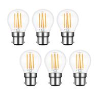 Akynite G45 B22 LED Bulb 4W Warm White 2700K, 400LM, B22 40W Equivalent, AC 220V, Golf Ball BC Bayonet Cap LED Light Bulb, P45 B22 Mini Globe Clear Bulbs, not dimmable, 6PCS
