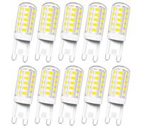 Akynite G9 LED Bulbs 4W Cool White 6000K, Equivalent to Bi Pin Halogen Bulb G9 33W 40W, 400LM, 230V G 9 LED Capsule Bulb Daylight White, No Flicker, Not Dimmable, 10 Pack