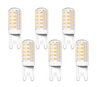 Akynite G9 LED Light Bulbs 4W Natural White 4000K, Equivalent to Bi Pin Halogen Bulb G9 33W 40W, 400LM, AC220-240V, G 9 LED Capsule Bulbs, Non Dimmable, No Flicker, 6 Pack
