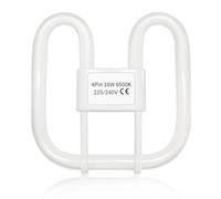 Akynite GR10q 4-Pin Bulb 16W Daylight White 6500K, 950LM, CFL Compact Fluorescent 4 Pin Light Bulb, AC 230V, 4Pin DD Flat Butterfly Bulb for Flush Ceiling Light, 1PC