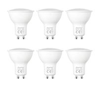 Akynite GU10 LED Bulb 5W Warm White 2700K 500LM, AC 230V, 120° Beam Angle, 50W Halogen Equivalent, Energy Saving Ø50mm MR16 Light Bulbs, Not Dimmable, Pack of 6